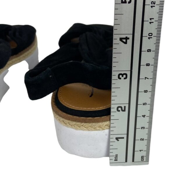 NEW Nordstrom Caslon Joelle Flatform Black Sandals Suede Platform Size 8.5 Y2K - Picture 7 of 10